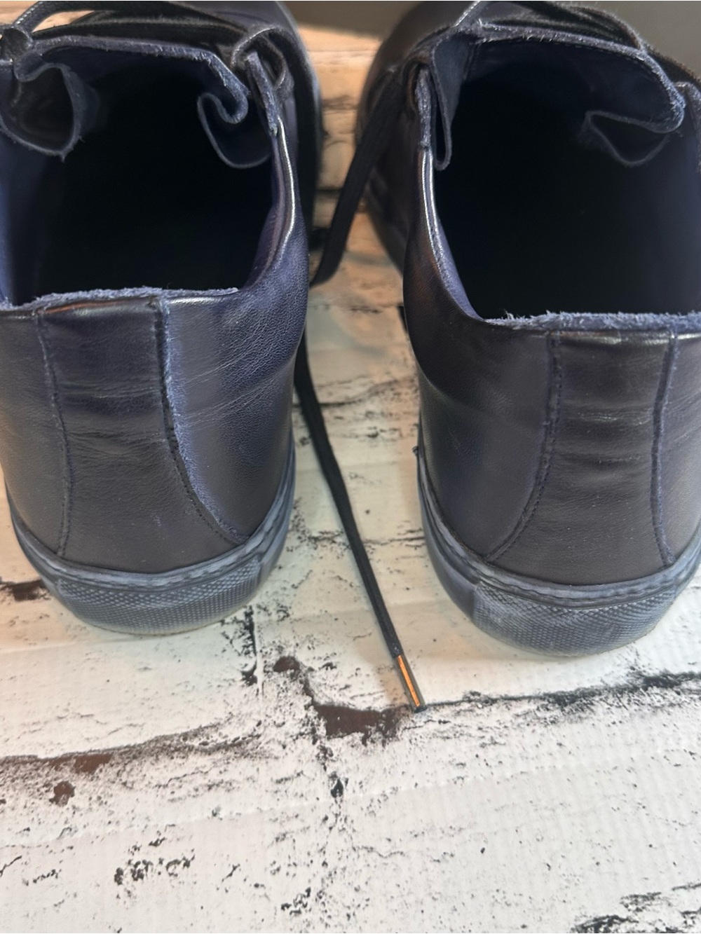 John Varvatos Reed Low Top Midnight Navy Leather Sneakers Men’s 10.5 - Picture 5 of 5
